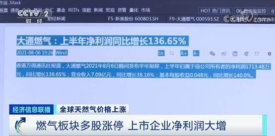 下半年价格已涨超50%！燃气股批量涨停 燃气企业净利润大增(图3)